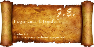 Fogarasi Elemér névjegykártya