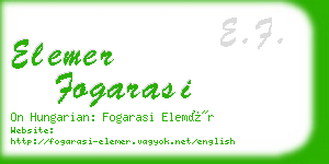 elemer fogarasi business card